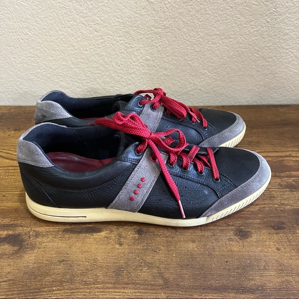 Ecco Mens Street Premiere Retro Golf Shoe Spikeless Black Leather 46/ US 12 EUC